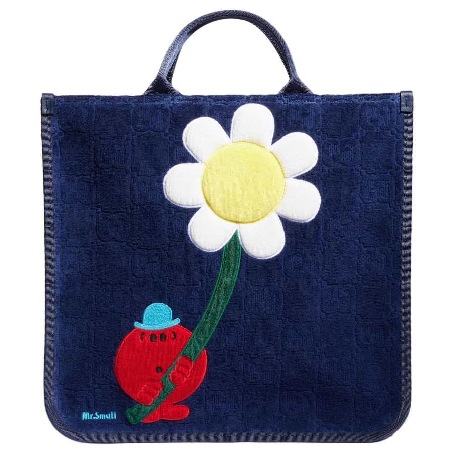 GUCCI Towel Fabric Handbag Kids' Dark Blue