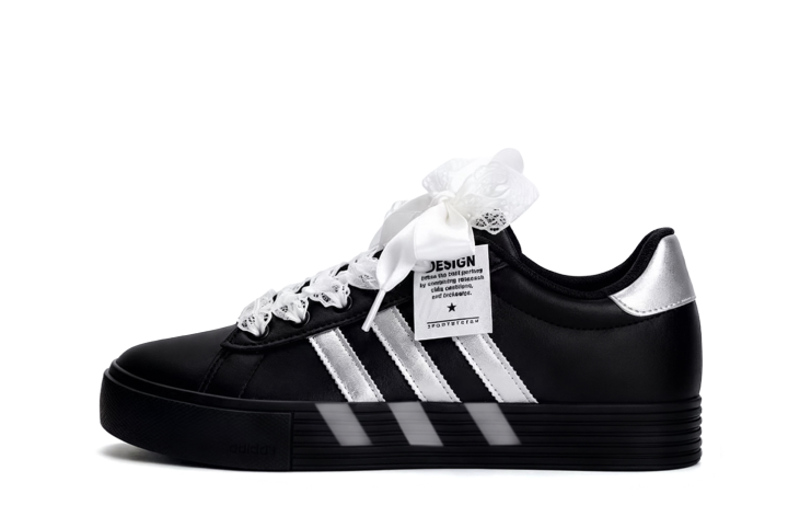 Adidas Adidas Daily 4.0 Coverage Slip Resistant Cushioning Low top Skateboard Shoes Unisex Black Silver