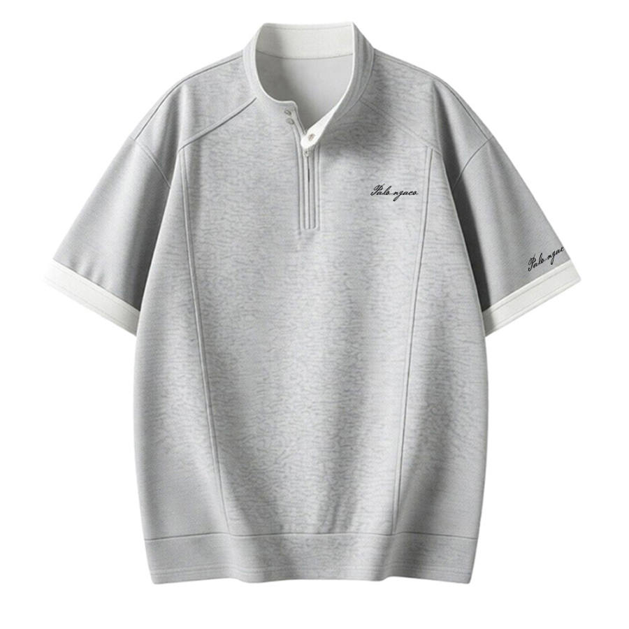 PAL ONGACO T Shirts Unisex Half Open Collar Moderate Straight Fit