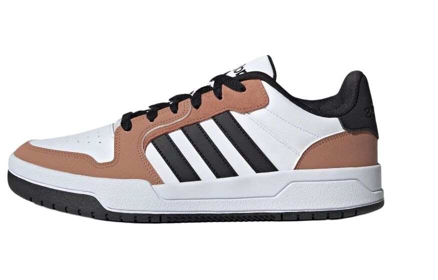 Adidas Neo Entrap Leather Low top Vintage Basketball Shoes Unisex White Black Brown