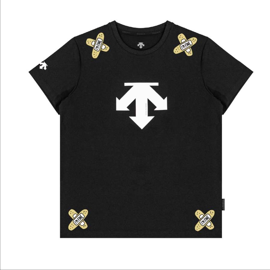 DESCENTE DESCENTE T Shirts Unisex Black Crew Neck Moderate