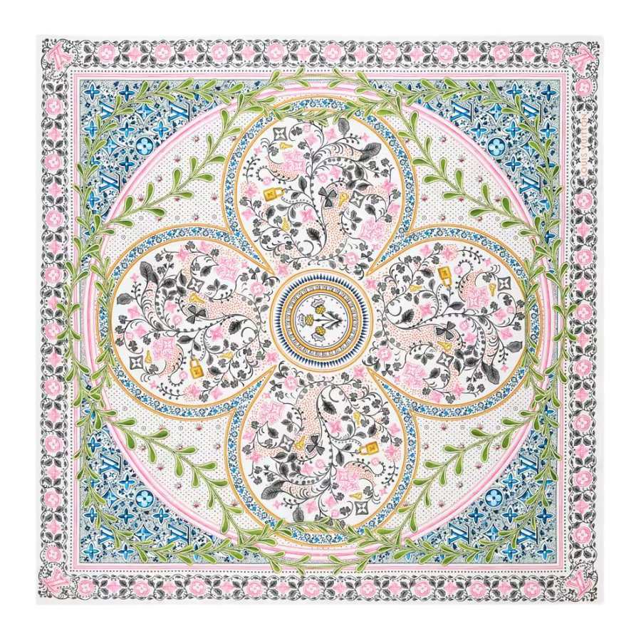 LOUIS VUITTON Silk Scarves Women's Blue