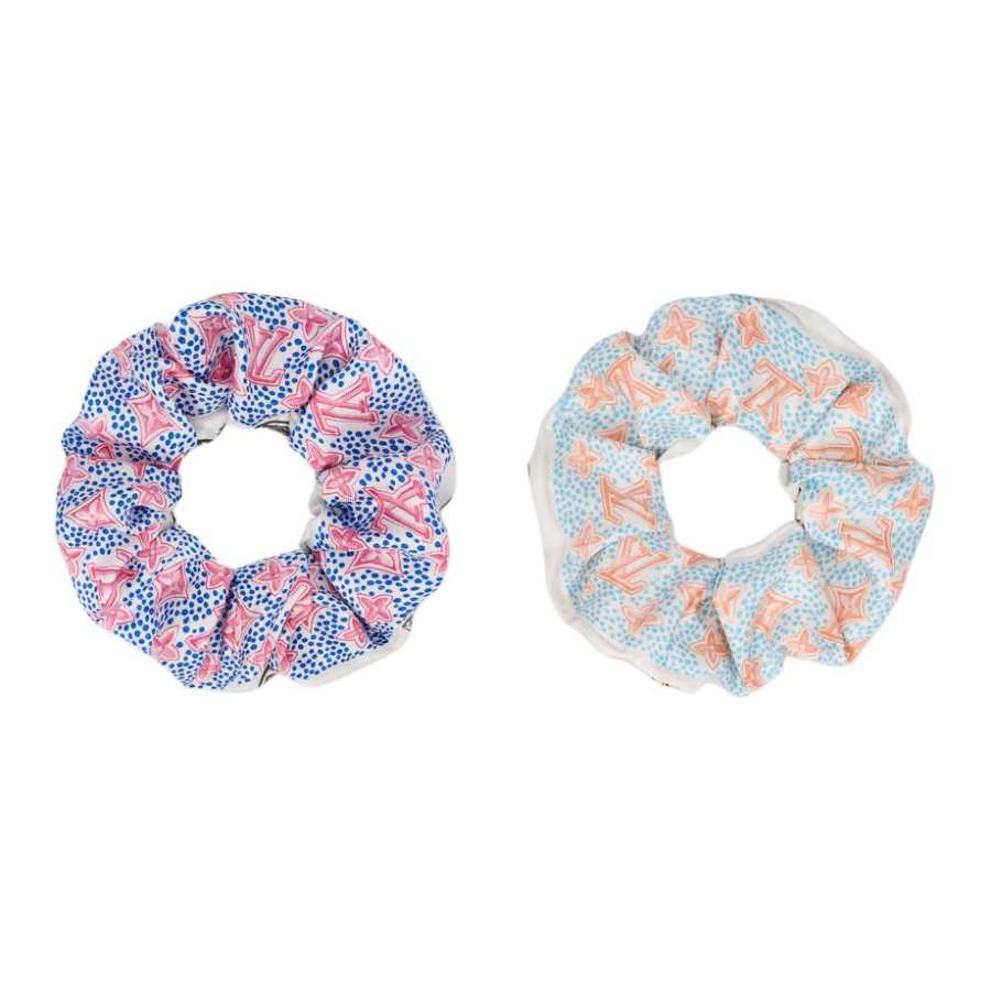 LOUIS VUITTON Silk Hair Tie Women's White