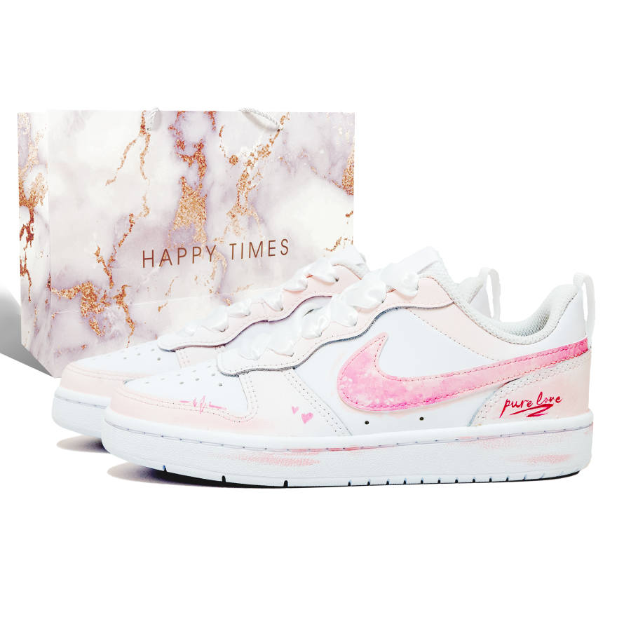 Nike Nike Court Borough Slip Resistant Cushioning Abrasion Resistant Low top Skateboard Shoes Women's Pink Shopping Bag