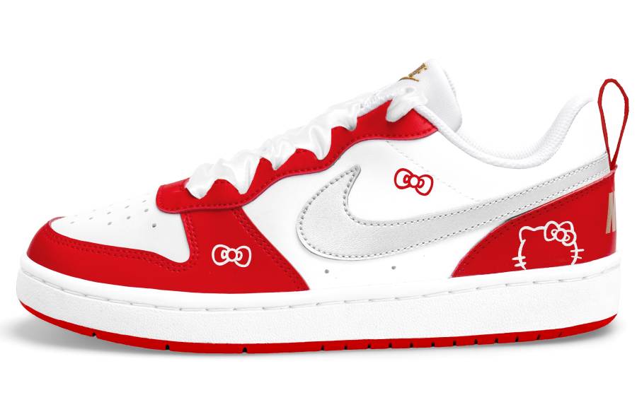 Nike Nike Court Borough 2 Low top Skateboard Shoes Unisex White Red