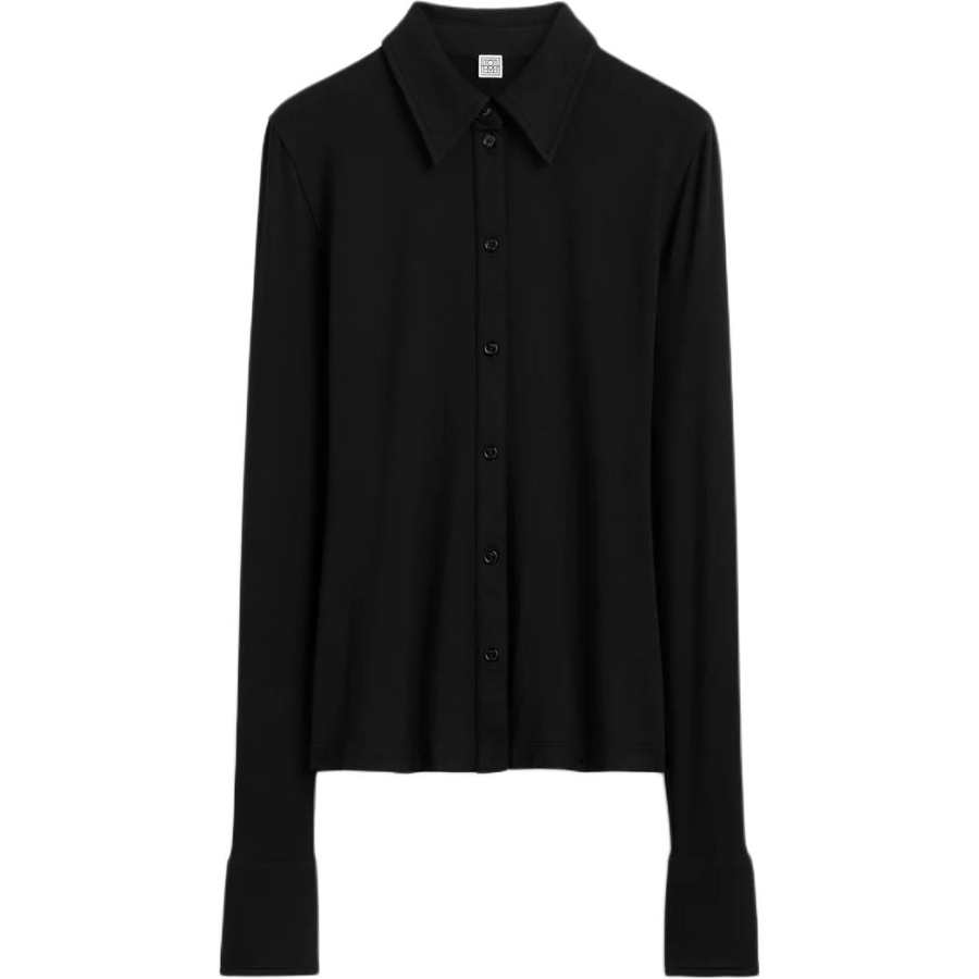 TOTEME Fitted Jersey Shirt Black Shirt Women's