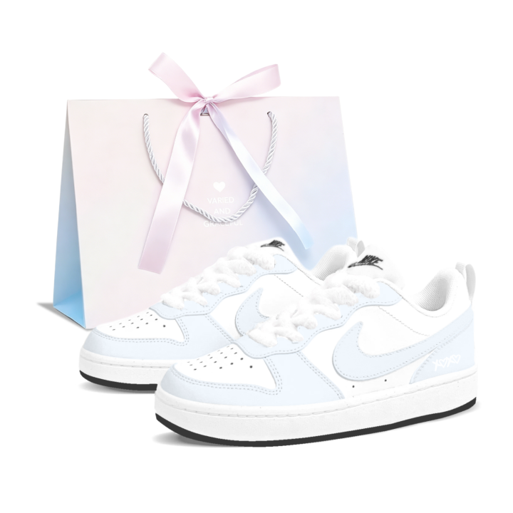 Nike Nike Court Borough Maris Sal Milk Lid Low top Skateboard Shoes Women's White Blue