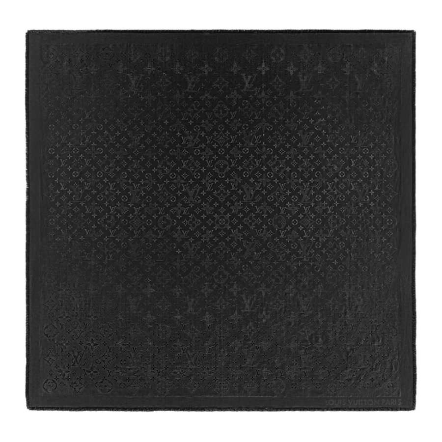 LOUIS VUITTON Silk Scarves Women's Black