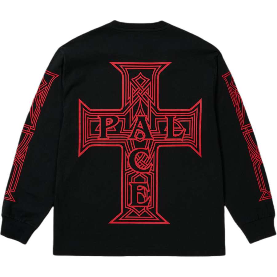 PALACE SS26 Y SO CROSS LONGSLEEVE BLACK T Shirt Unisex