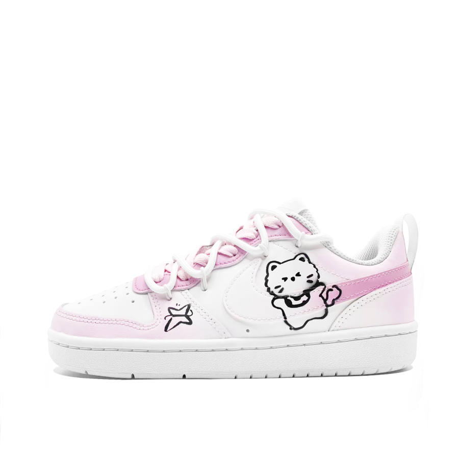 Nike Nike Court Borough Sweet Star Meowth Leather Slip Resistant Cushioning Abrasion Resistant Breathable Low top