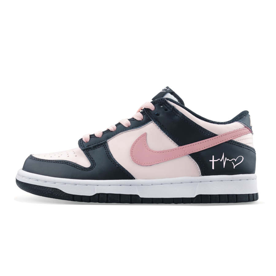 Nike Nike Dunk Heartbeat Moment Waterproof Cushioning Balance Low top Skateboard Shoes Unisex Black Pink