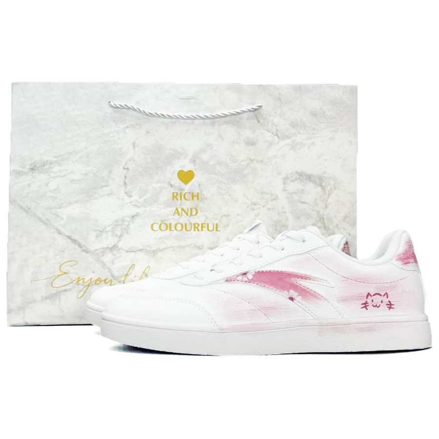 Anta Active Lightweight Abrasion Resistant Low top Skateboard Shoes Women's Goddess Pink