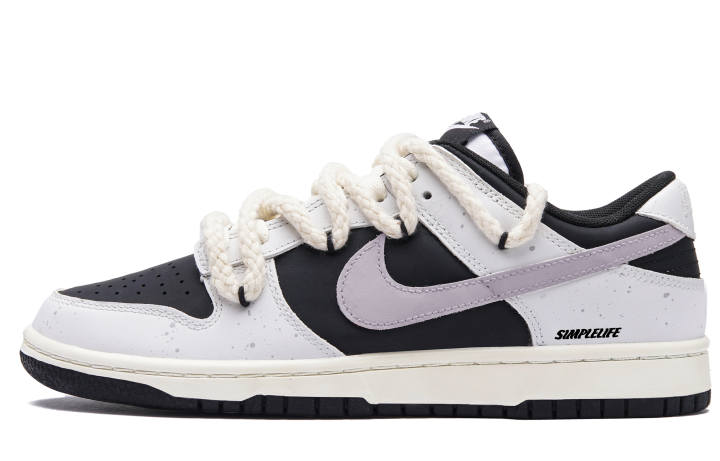 Nike Nike Dunk Latte Bubbles A Low top Skateboard Shoes Unisex Black White Purple
