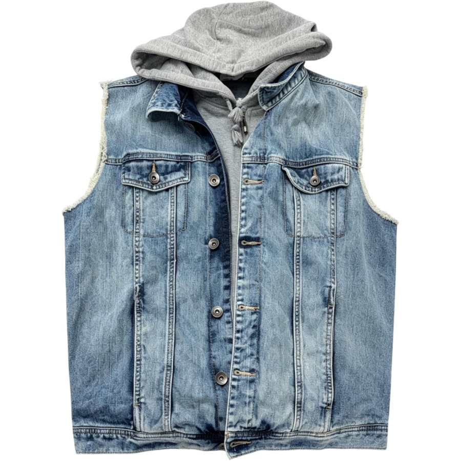 Adidas Neo Vests Men's Blue Hooded Non Detachable Moderate Other