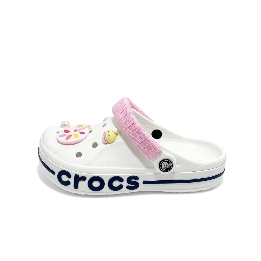 Crocs Crocs Bayaband Cloud Painter EVA Clogs Unisex White Pink