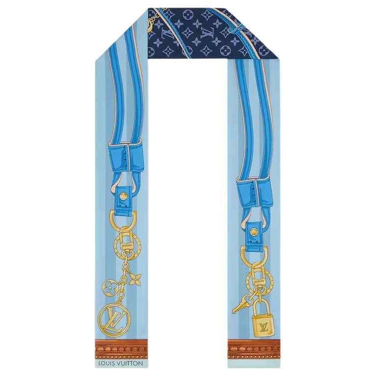 LOUIS VUITTON Silk Scarves Women's Savoy Blue