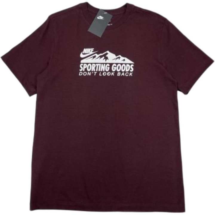 Nike Nike T Shirts Men's Bordeaux Red Crew Neck Straight Fit