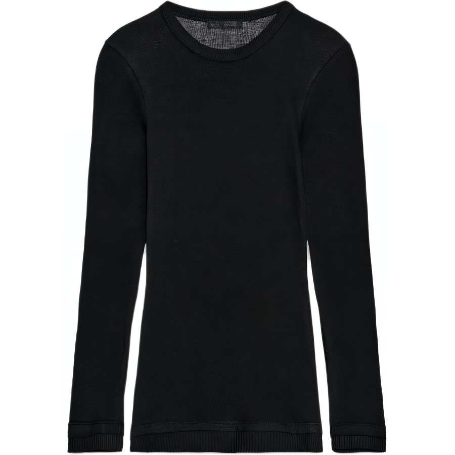 ZARA T Shirts Women's Black Crew Neck Moderate Straight Fit