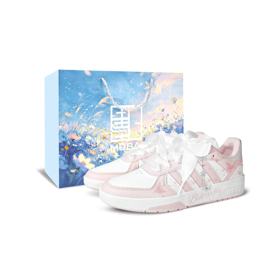 Adidas Adidas COURTBEAT Dream Butterfly Love BOX Low top Skateboard Shoes Unisex Pink White