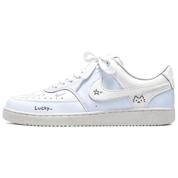 Nike Nike Court Vision Low Maris Sal Meowth Leather Low top Skateboard Shoes Women's White Blue