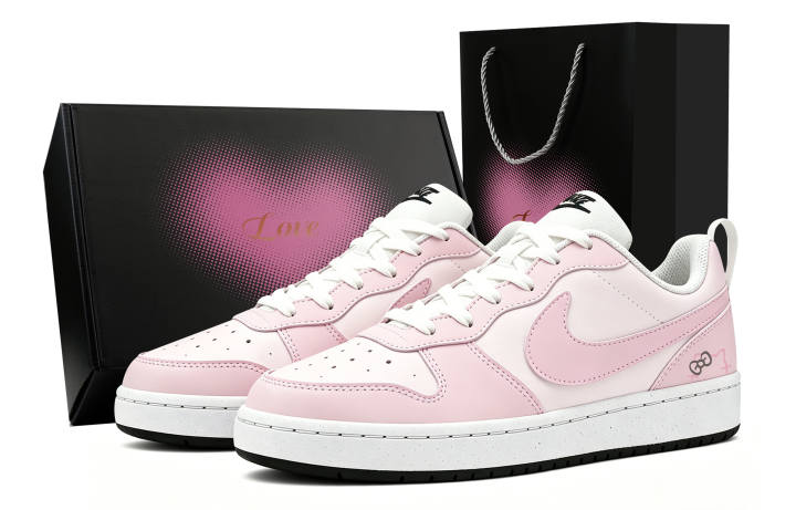 Nike Nike Court Borough Peach Bubble, Heart Box Low top Skateboard Shoes Unisex Pink
