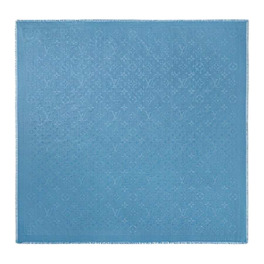 LOUIS VUITTON Silk Scarves Women's Blue