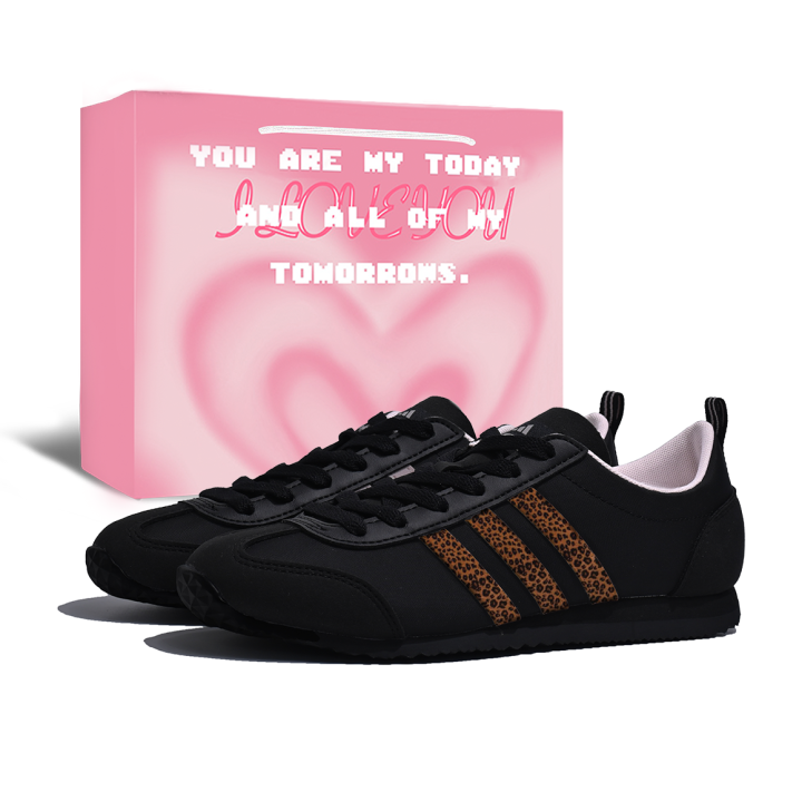 Adidas Adidas VS JOG 2.0 Leopard Print In The Dark Casual Shoes Unisex Black