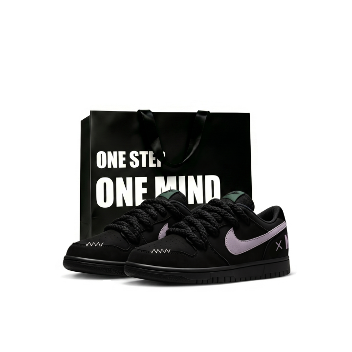 Nike Nike Big Slip Resistant Abrasion Resistant Low top Skateboard Shoes Unisex Black Purple