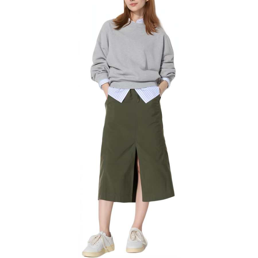 UNIQLO Casual Long Skirt Women's Dark Green