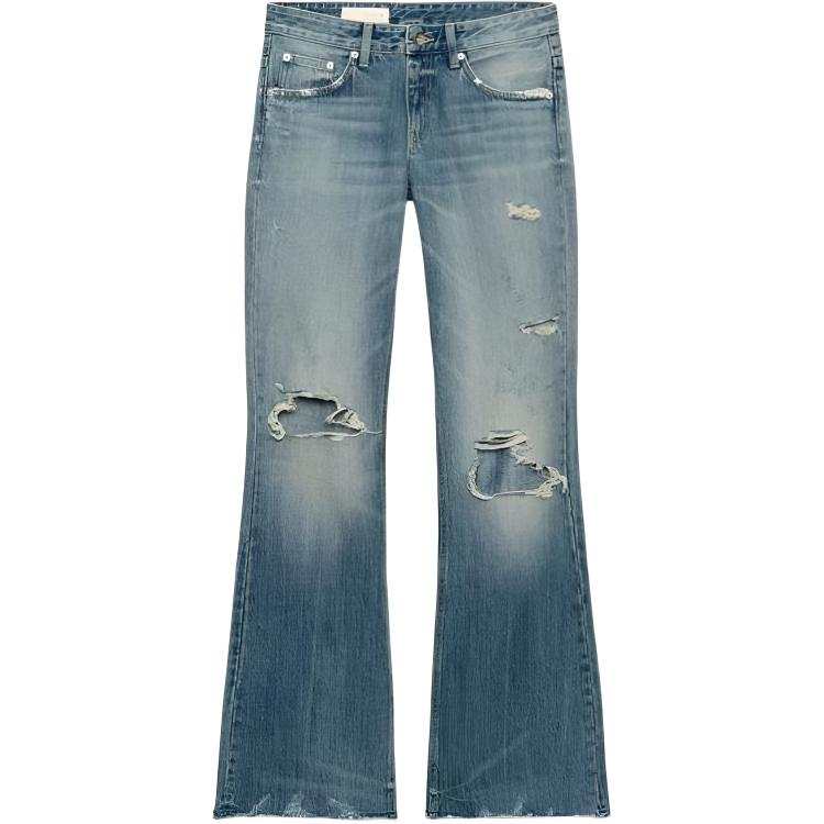 ZARA Jeans Women's Blue Moderate Flared Pants