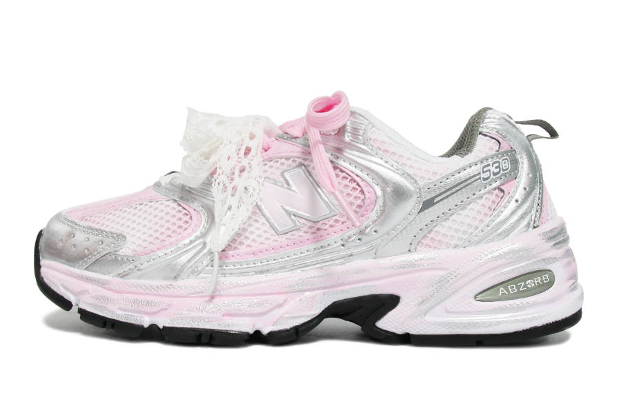 New Balance New Balance NB 530 Abrasion Resistant Breathable Low top Running Shoes Unisex Silver Pink