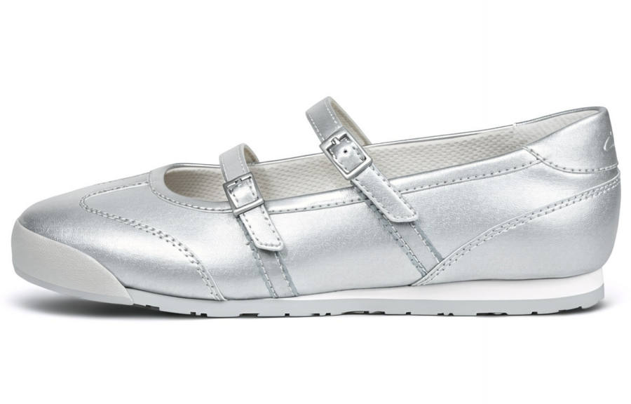 Clarks Craft Deer Je Breathable Flat Mary Jane Unlined Shoes Women's Silver Gray