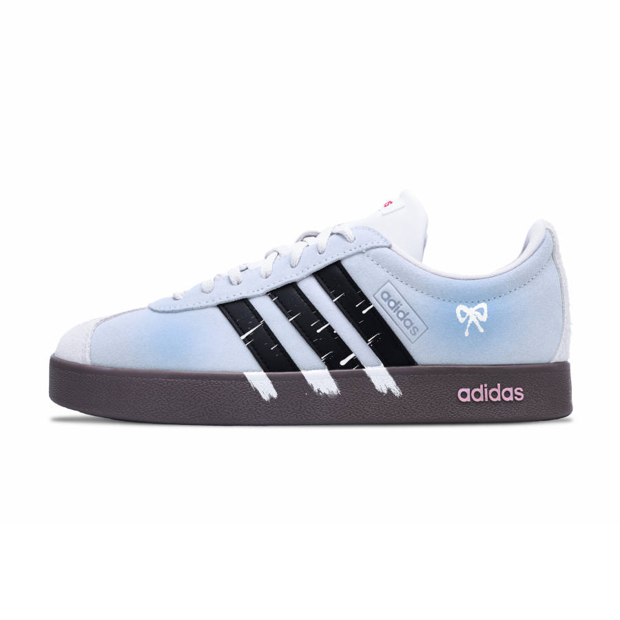 Adidas Adidas Vl Court Classic Butterfly Love Girlish Suede Slip Resistant Abrasion Resistant Low top German Army Trainers