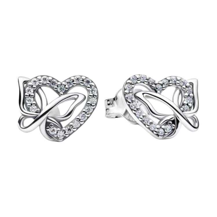 Pandora Pandora Cubic Zirconia Stud Earrings Unisex Silver
