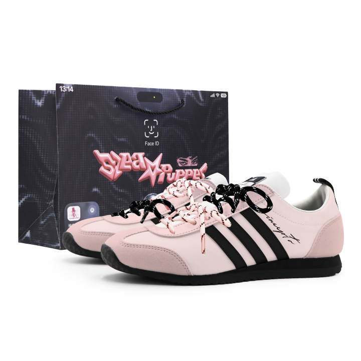 Adidas Adidas VS JOG 2.0 Slip Resistant, Abrasion Resistant, Lightweight Low top German Army Trainers Unisex Black Pink