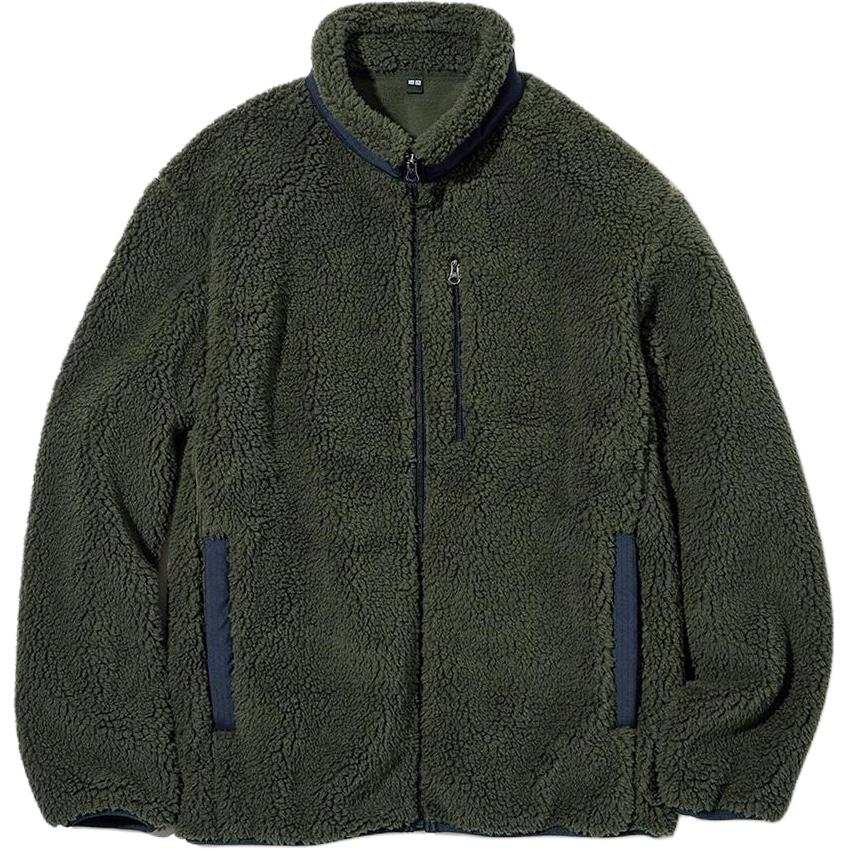 UNIQLO Jackets Unisex Olive Stand Collar Moderate Other