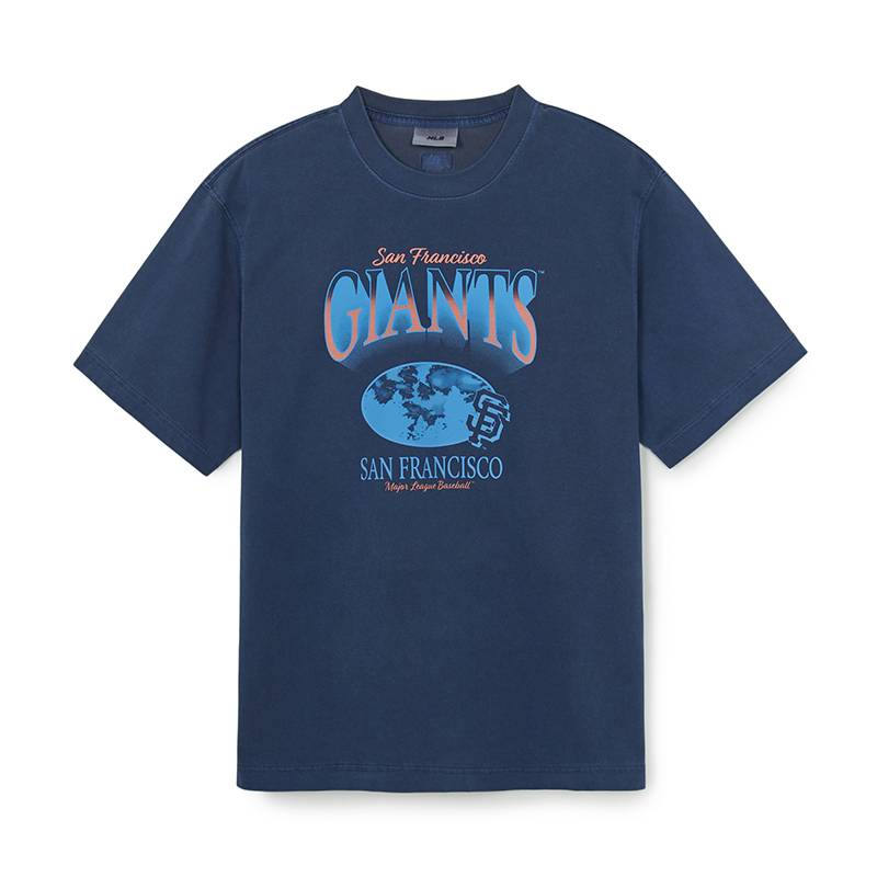 MLB T Shirts Unisex San Francisco Giants/Indigo Crew Neck Moderate