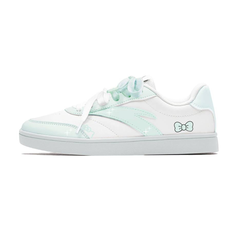 Anta Active Lightweight Breathable Low top Skateboard Shoes Women's White Green