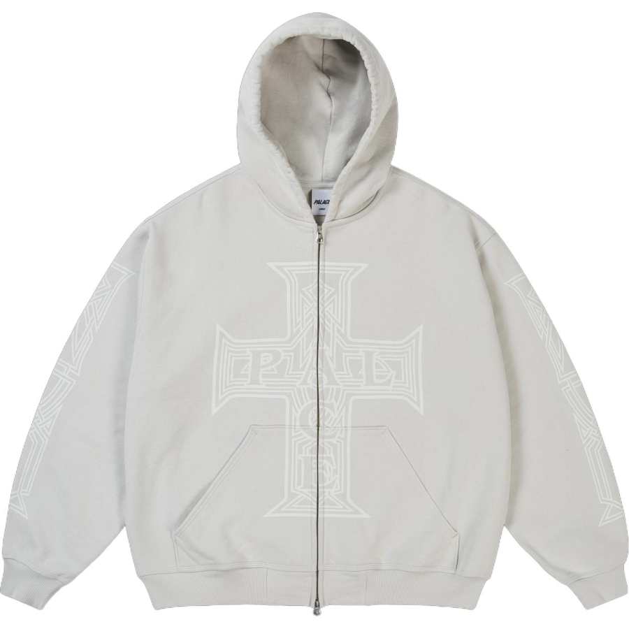 PALACE SS26 Y SO CROSS PIGMENT HOOD CONCRETE GREY Sweatshirt Unisex