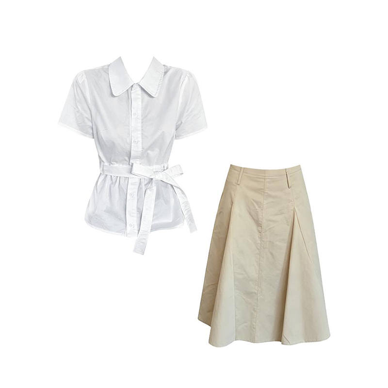 MARIE·COCO Two Piece Skirt Sets Women's Lapel Moderate Midi Dress