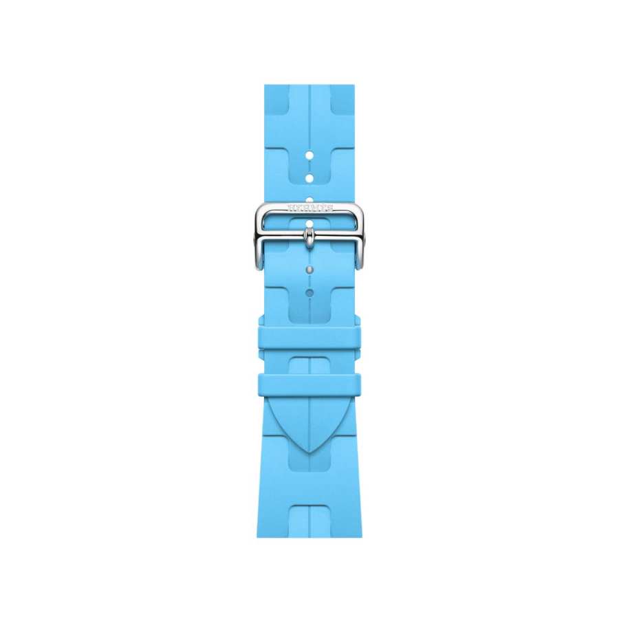 HERMES Strap Apple Compatibility Fluoroelastomer Material Vert Moyen Kilim Single Tour 41/42/45/46mm Unisex