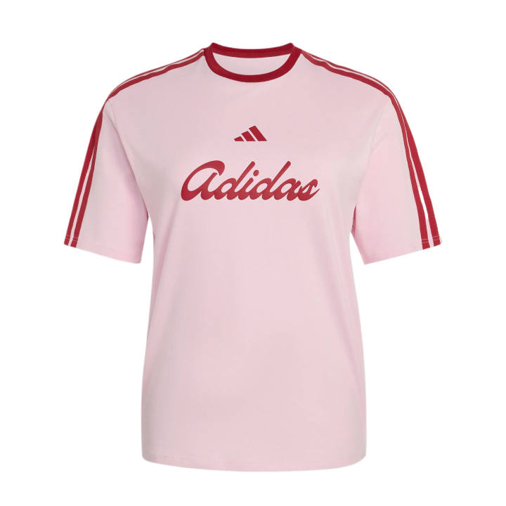 Adidas Adidas T Shirts Women's Clear Pink Crew Neck Moderate