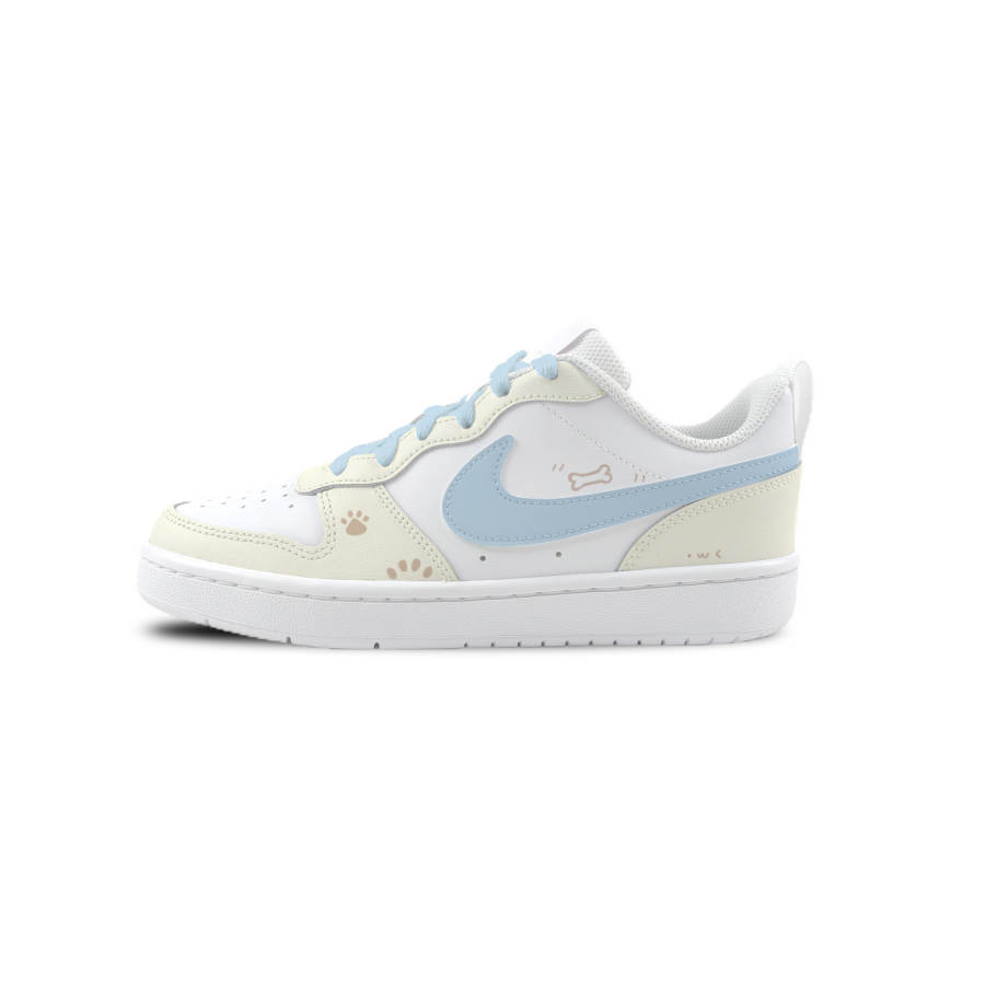 Nike Nike Court Borough Milk Blue Claw Slip Resistant Abrasion Resistant Support Kids' Skateboarding Shoes White Unisex