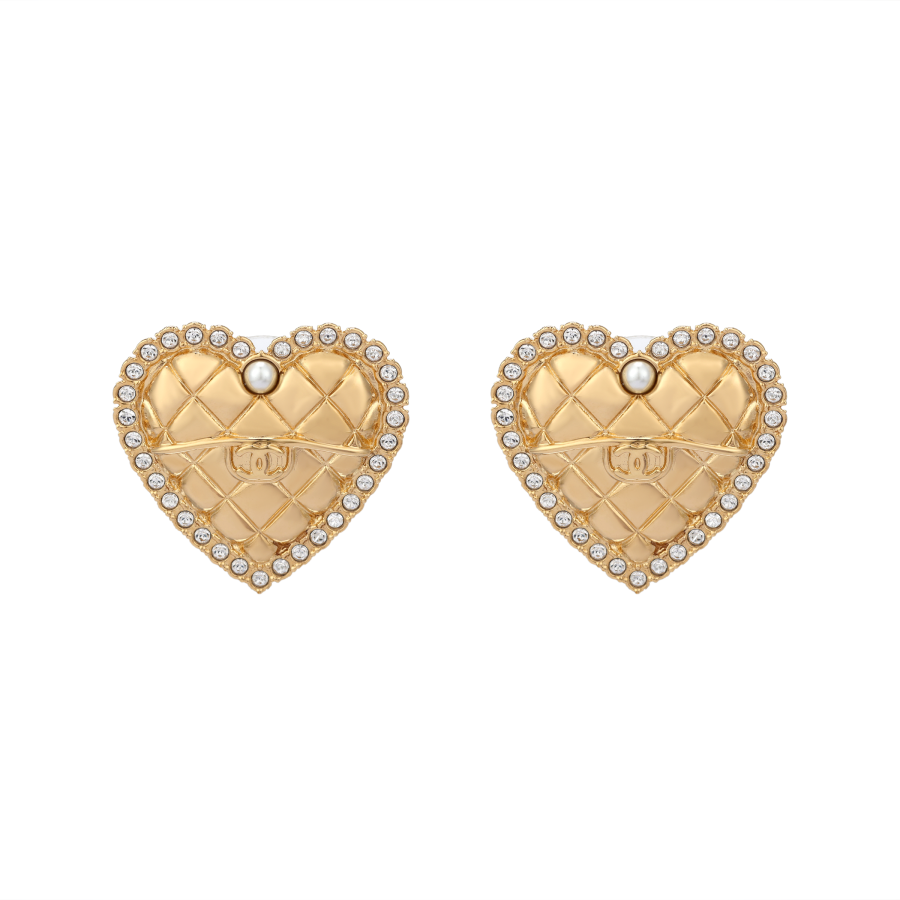 CHANEL Metal Earrings Women's Gold