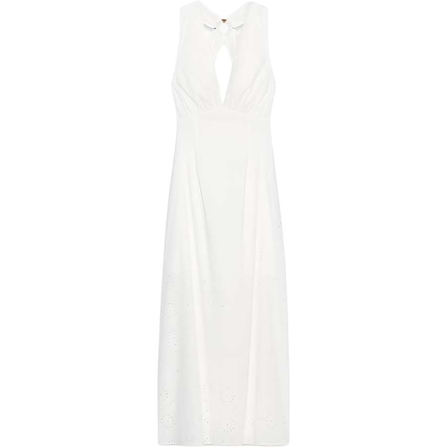 ZARA Sleeveless Dresses Women's White Moderate Midi Skirt
