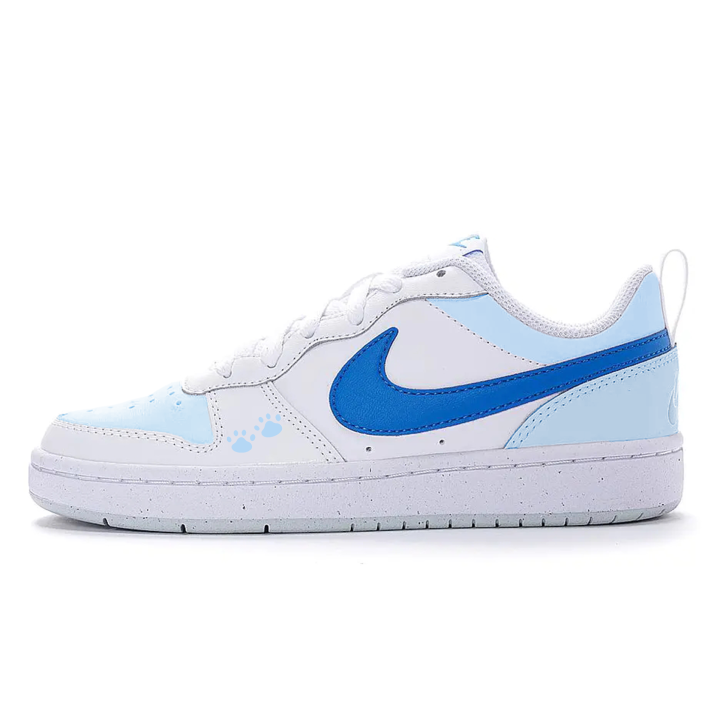 Nike Nike Court Borough 2 Little Claw Ice Blue Leather Slip Resistant Lightweight Cushioning Low top