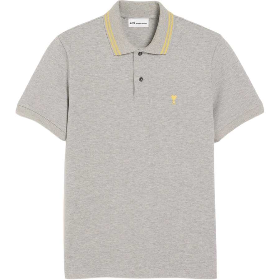 AMIPARIS Polo Shirts Men's Gray Polo Collar Moderate Straight Fit