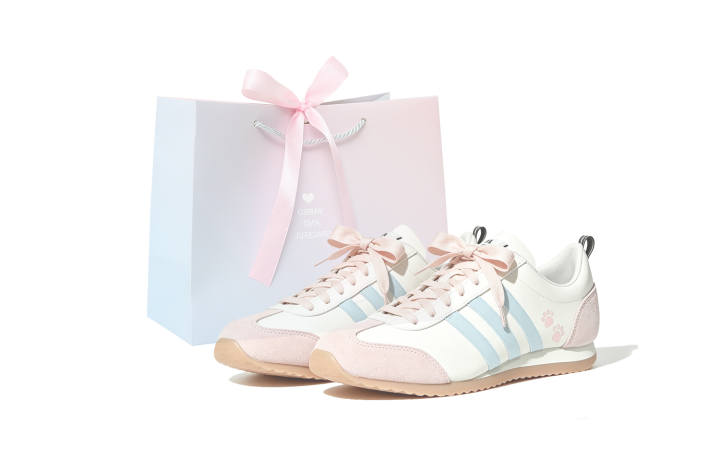 Adidas Adidas VS JOG 2.0 Cat Scratching Slip Resistant Waterproof Low top German Army Trainers Unisex Blue Pink