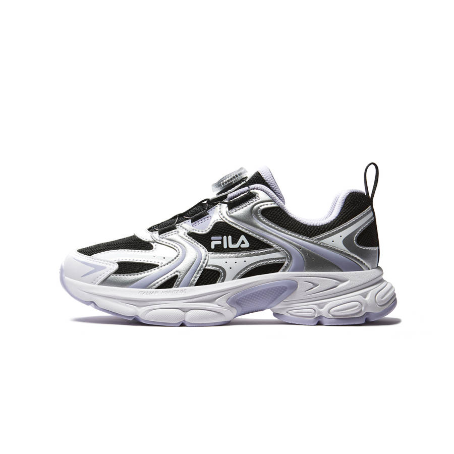 FILA KIDS Heritage FHT Cushioning Abrasion Resistant Breathable Low top Running Shoes Black/FILA White Kids'