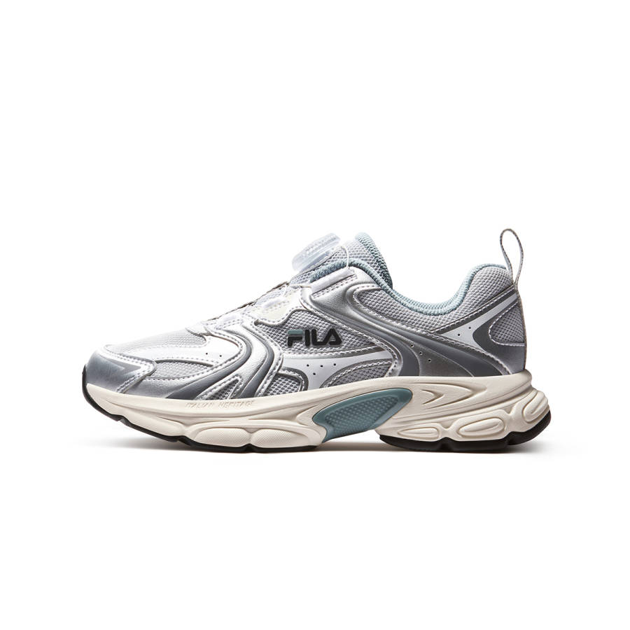 FILA KIDS Heritage FHT Cushioning Abrasion Resistant Breathable Low top Running Shoes Space Silver/Slate Gray Kids'